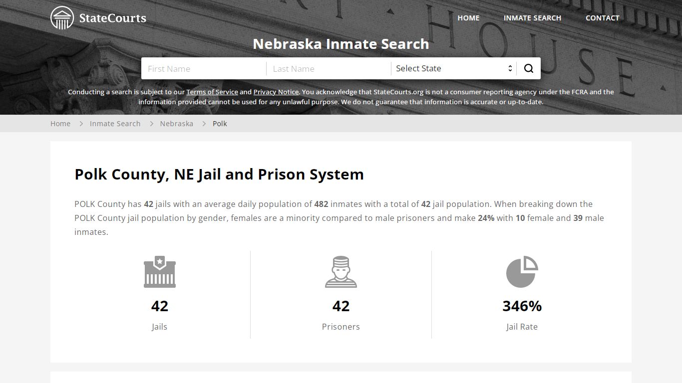 Polk County, NE Inmate Search - StateCourts